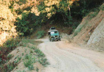 A jeep on the road to Chin state