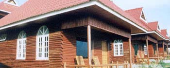 Wooden bungalow rooms