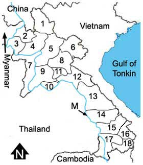 Map of Laos