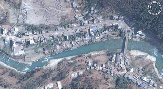 Barabise town on Bhote Kosi river