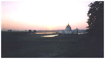 Sunset view at U Bein bridge