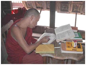 A monk at his study - Mandalay