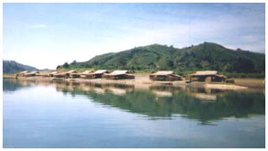 Huts along Lay Myo river - northern Rakhine state