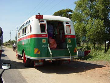 A public passenger bus in Yangon