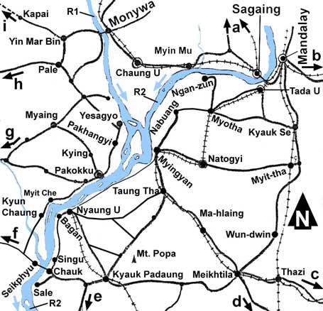 Map of middle Myanmar