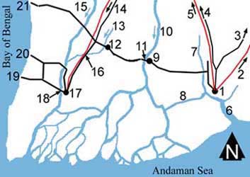 Map to Ngwe Saung beach