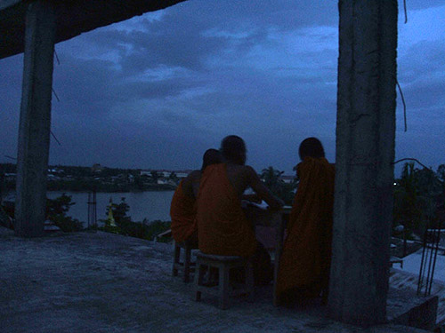 Young monks or novices studying