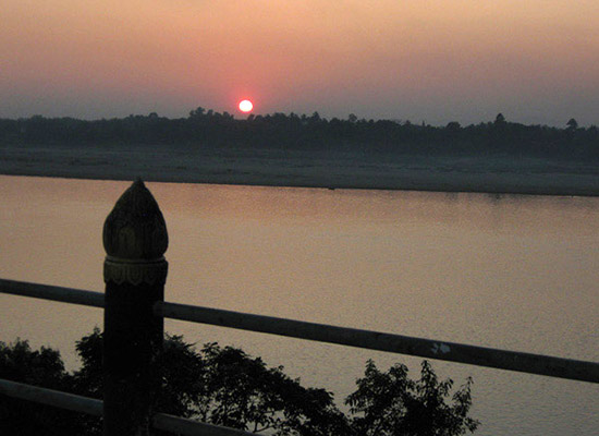 Sunset over the Ayeyarwaddy river