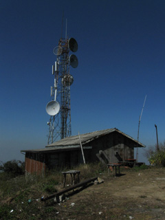 The peak with radio/tv towers