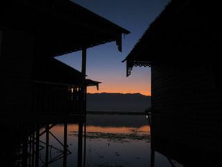 Before sunrise view from western bank of Inle lake