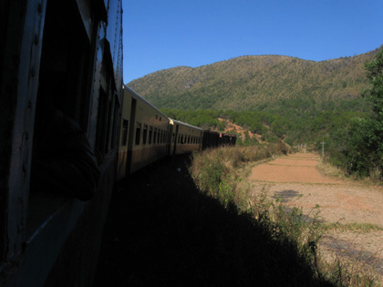 Train leaving Kalaw going west for central low land