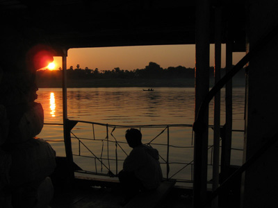Sunrise view from the Ayeyarwaddy boat
