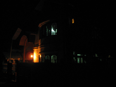 Home stay accommodation house at night in Mindat