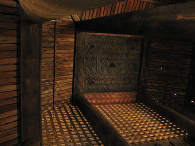 The ceiling design in Pakhan Gyi wooden monastery