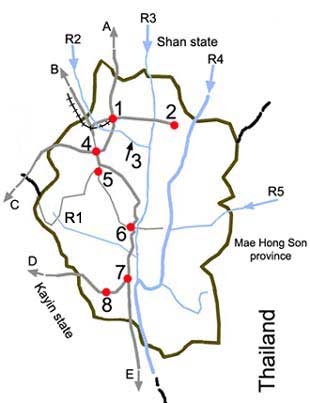 Kayah state map