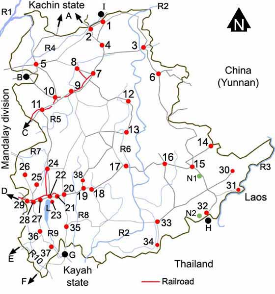 Map of Shan state