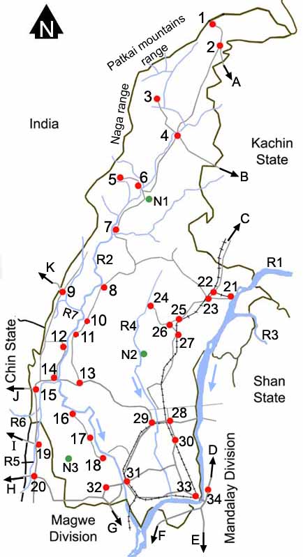 Map of Sagaing division