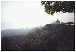 Pagodas and meditation centers on Sagaing hills