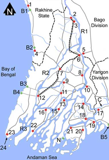 Map of Ayeyarwaddy division