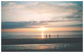 Ngwe Saung beach at sun set