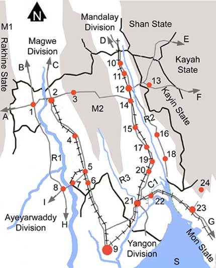 Bago division map