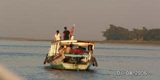 A boat on the Ayeyarwaddy river, Bagan
