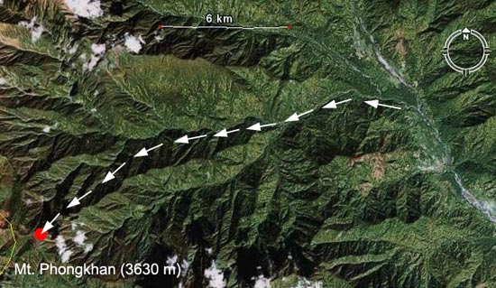 Trail Putao to Mt. Phongkanrazi peak